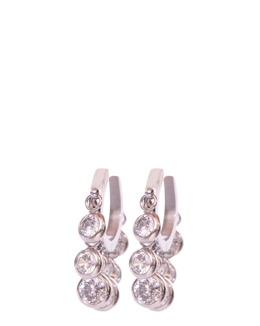 Mish & Co Silver Diamond Party Huggies Cult Store Karachi earrings