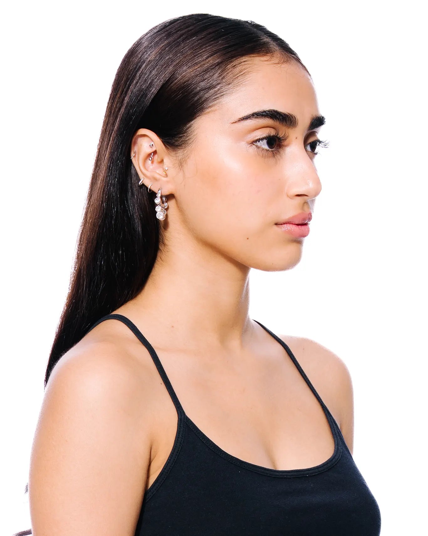 Mish & Co Silver Diamond Party Huggies Cult Store Karachi earrings