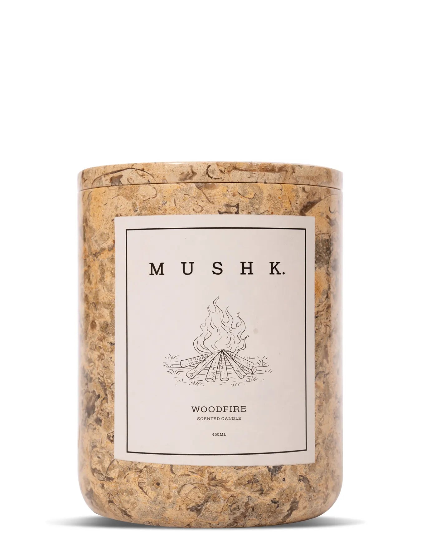 Mushk Woodfire Candle 450 ML Cult Store Karachi