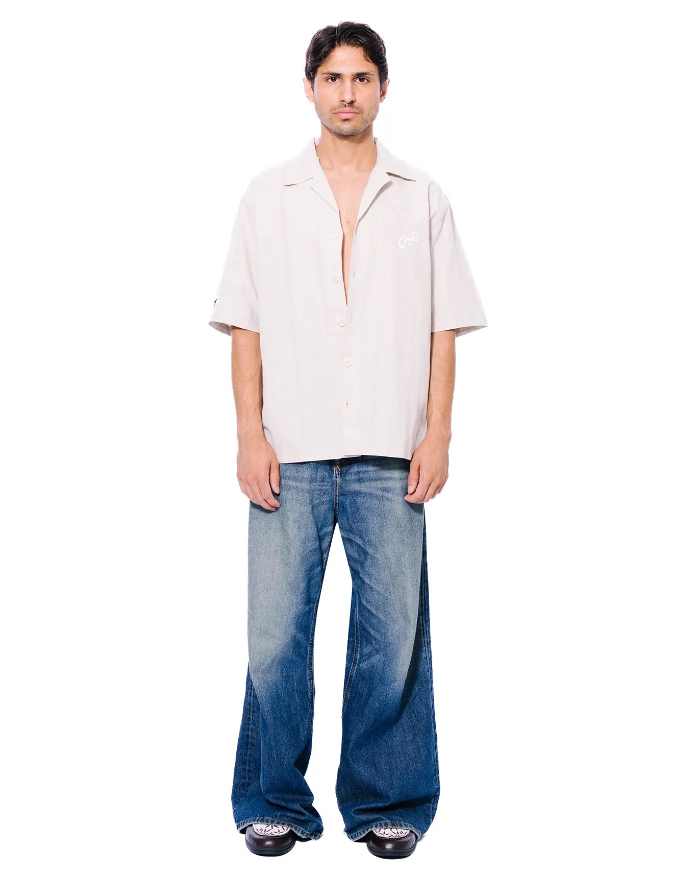 Naqees Beige Button Down Shirt Cult Store