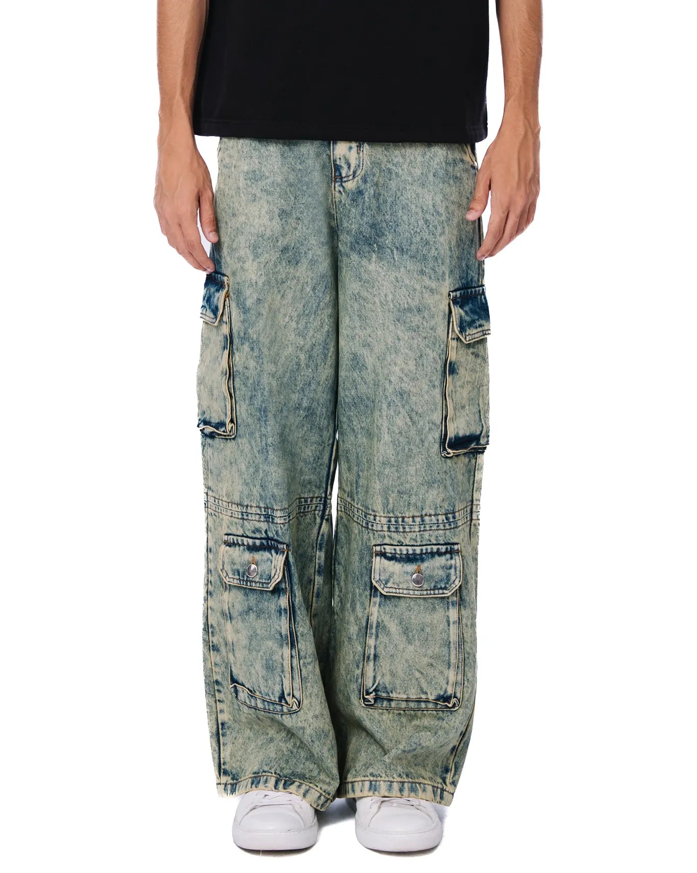 Naqees Green Token Cargo Jeans