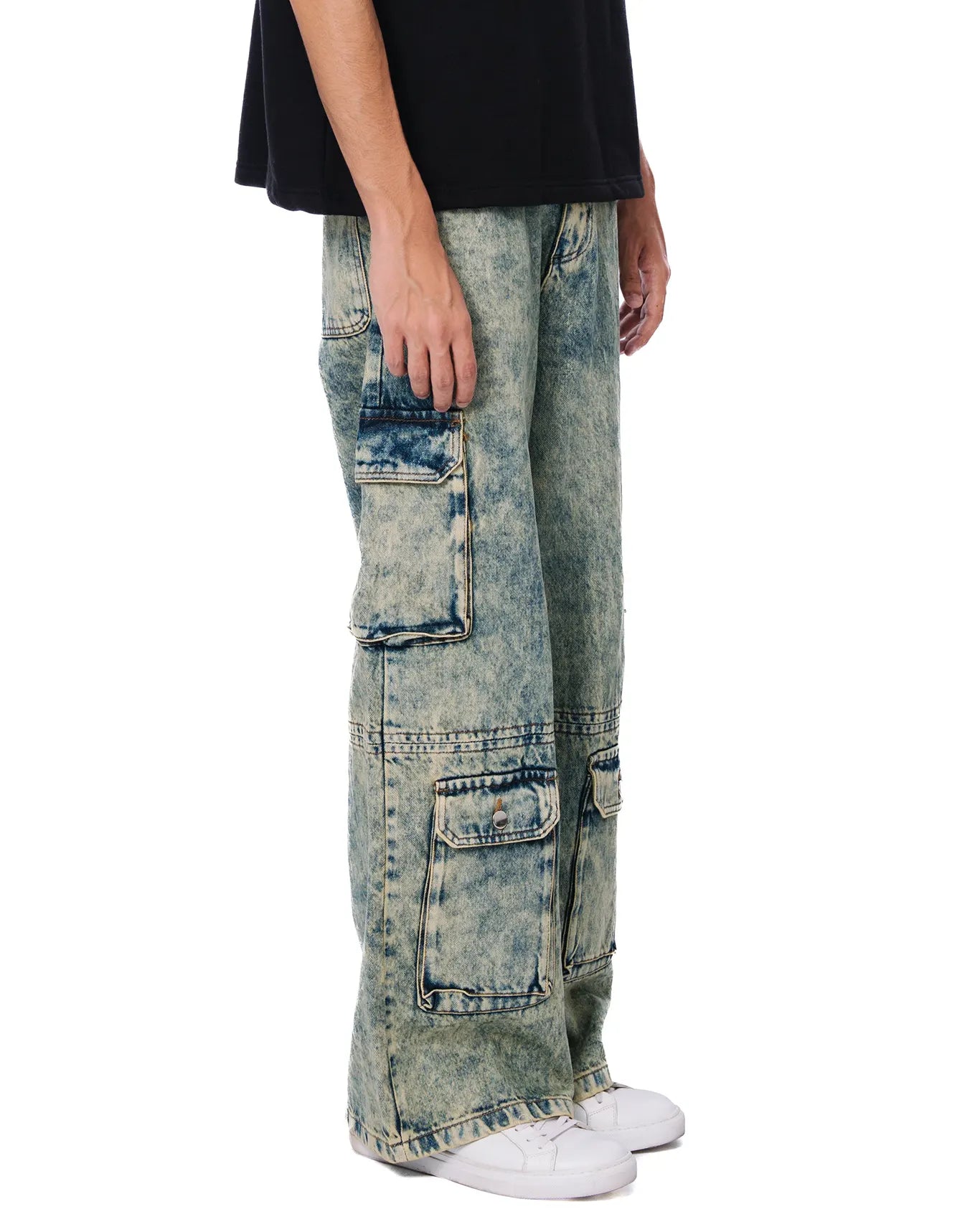 Naqees Green Token Cargo Jeans