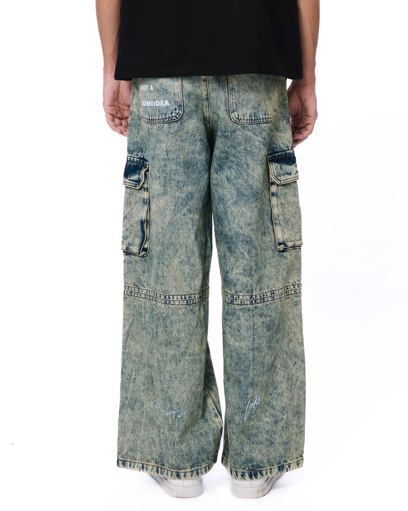 Naqees Green Token Cargo Jeans