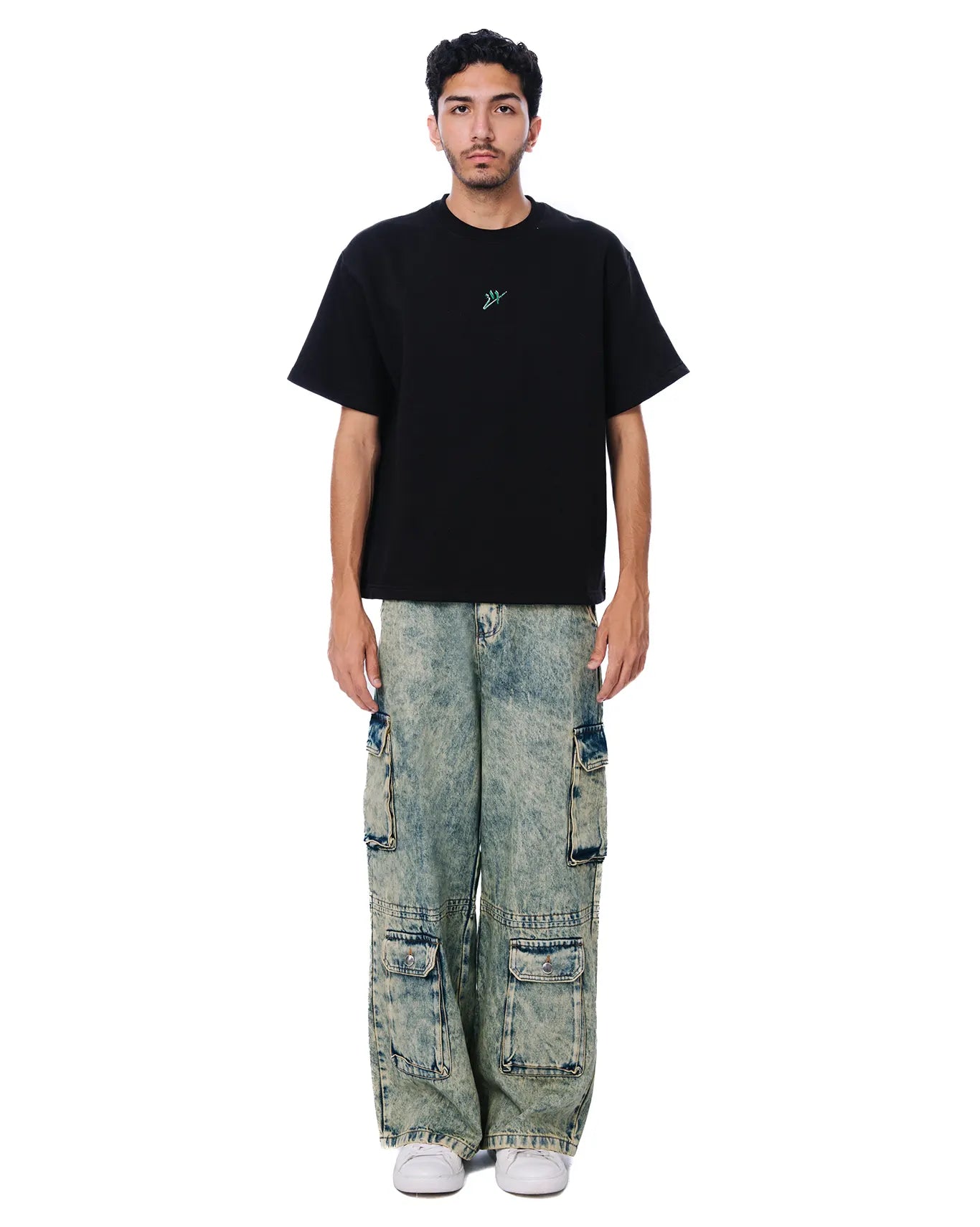 Naqees Green Token Cargo Jeans