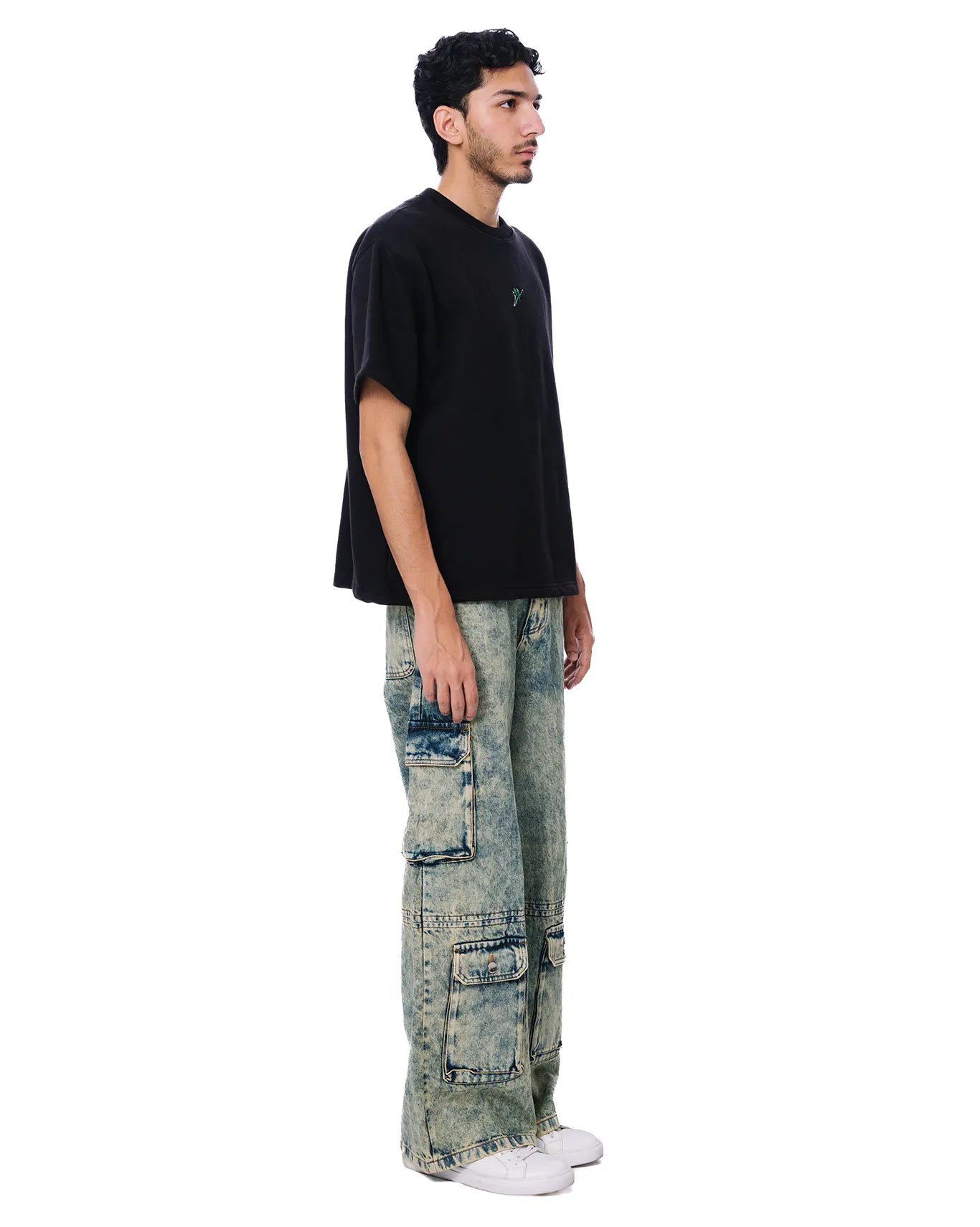Naqees Green Token Cargo Jeans