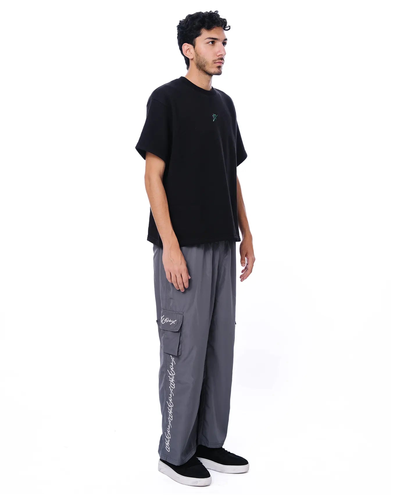 Naqees Grey Parachute Trousers