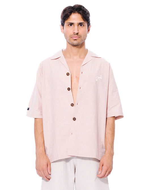 Naqees Peach Button Down Shirt Cult Store Khi