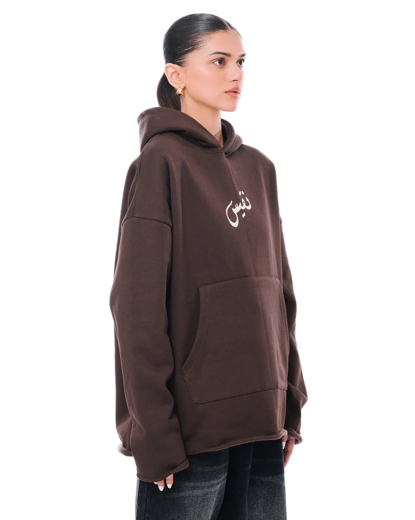 Naqees Brown Brown Essential Hoodie - CULT - haider