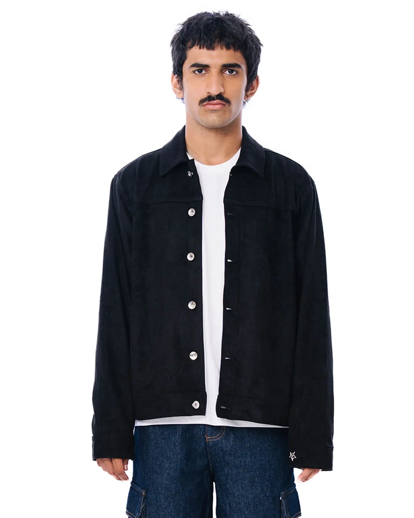 Osami Black Cropped Suede Jacket