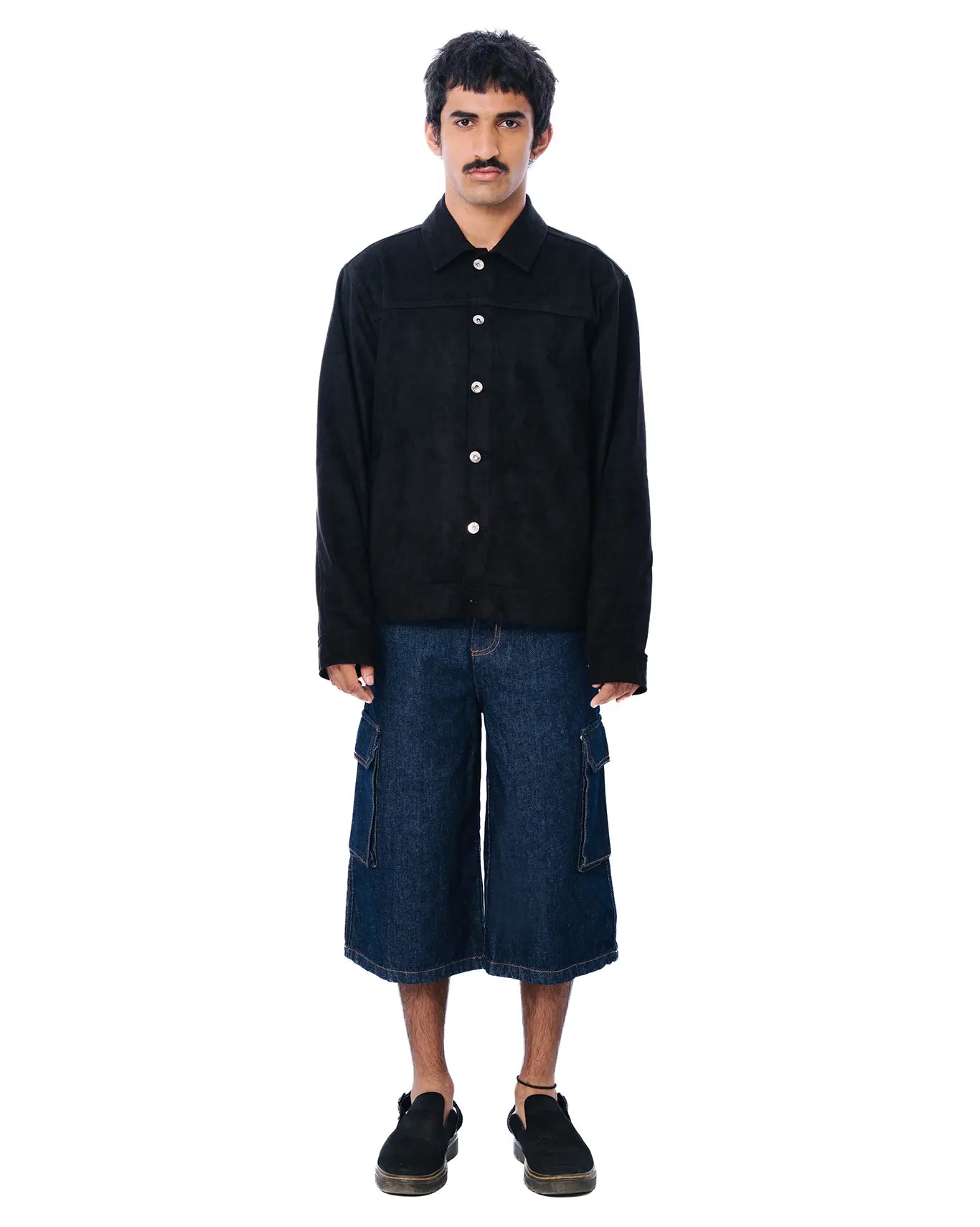 Osami Black Cropped Suede Jacket