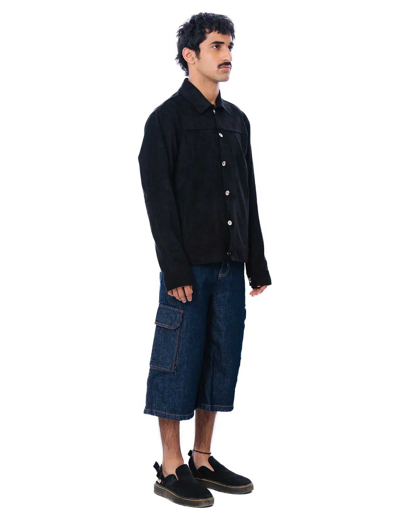 Osami Black Cropped Suede Jacket