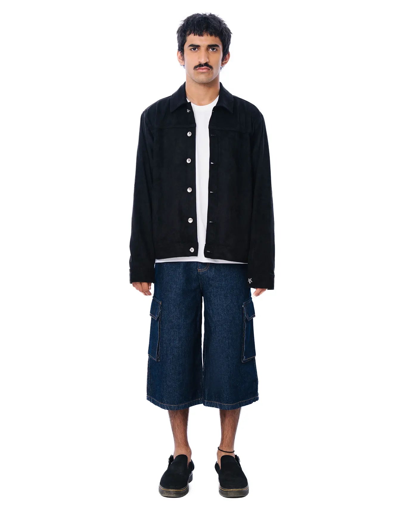 Osami Black Cropped Suede Jacket