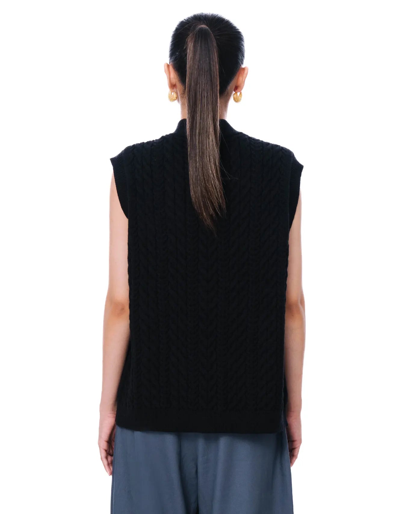 Osami Black Loverboy Ribbed Knit Vest