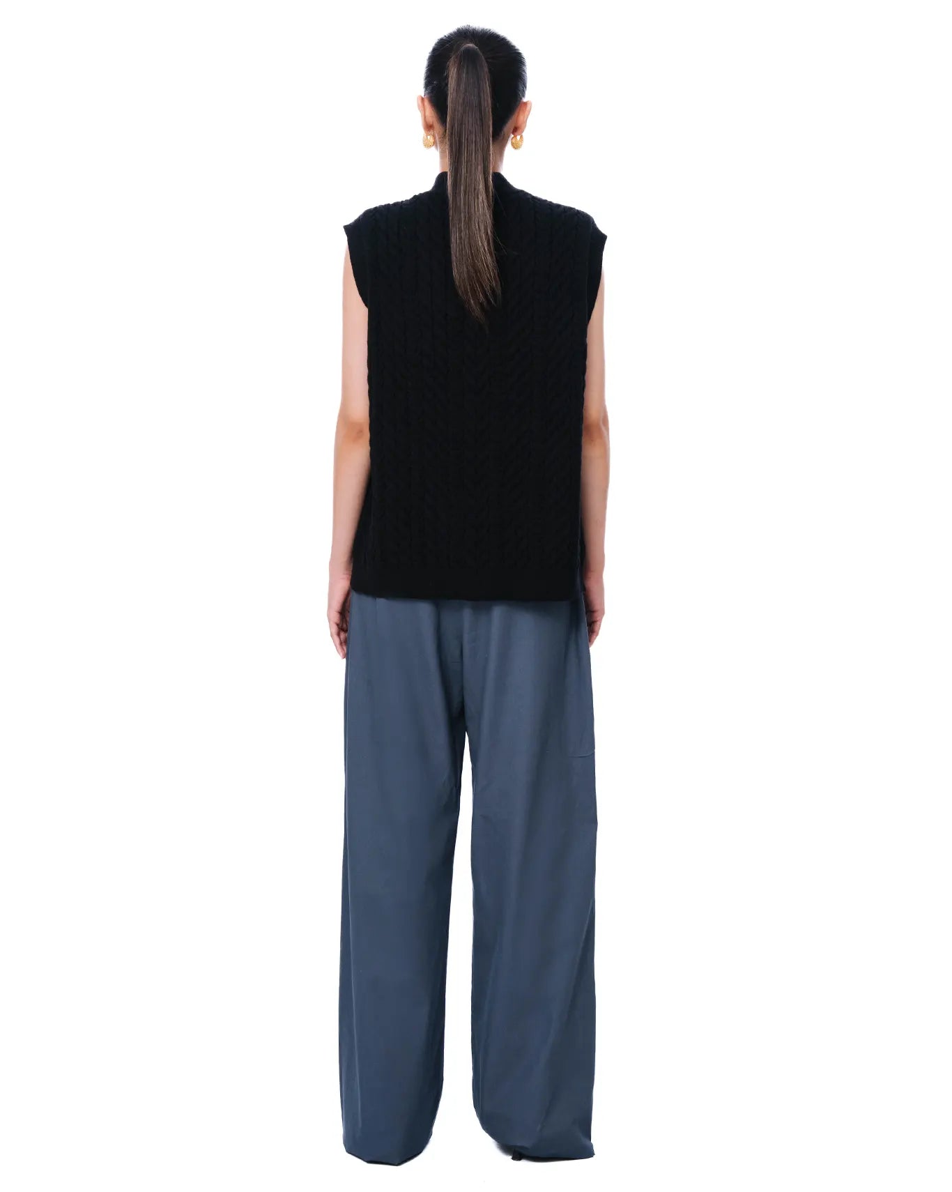 Osami Black Loverboy Ribbed Knit Vest