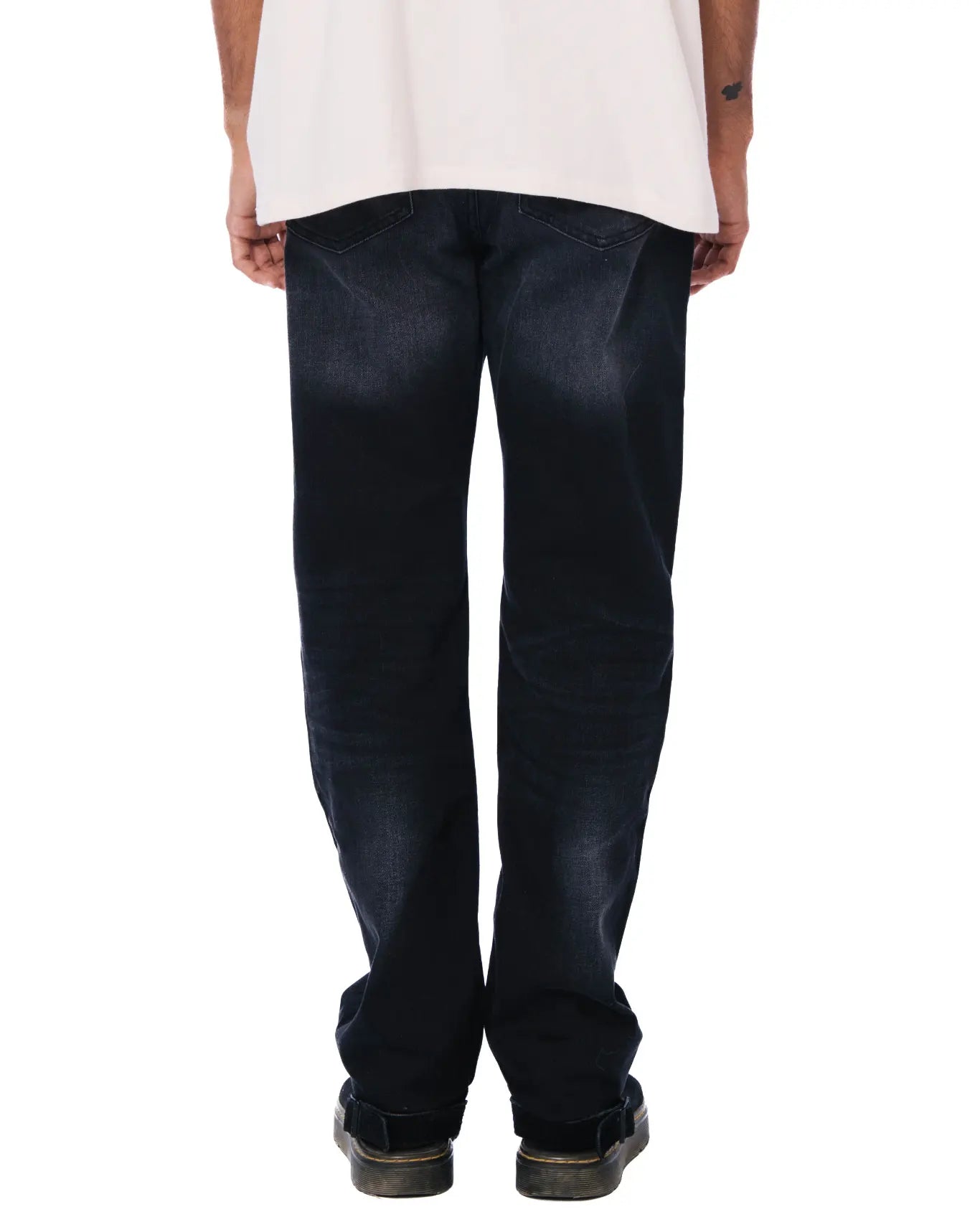 Osami Charcoal Straight Leg Patch Denim Jeans