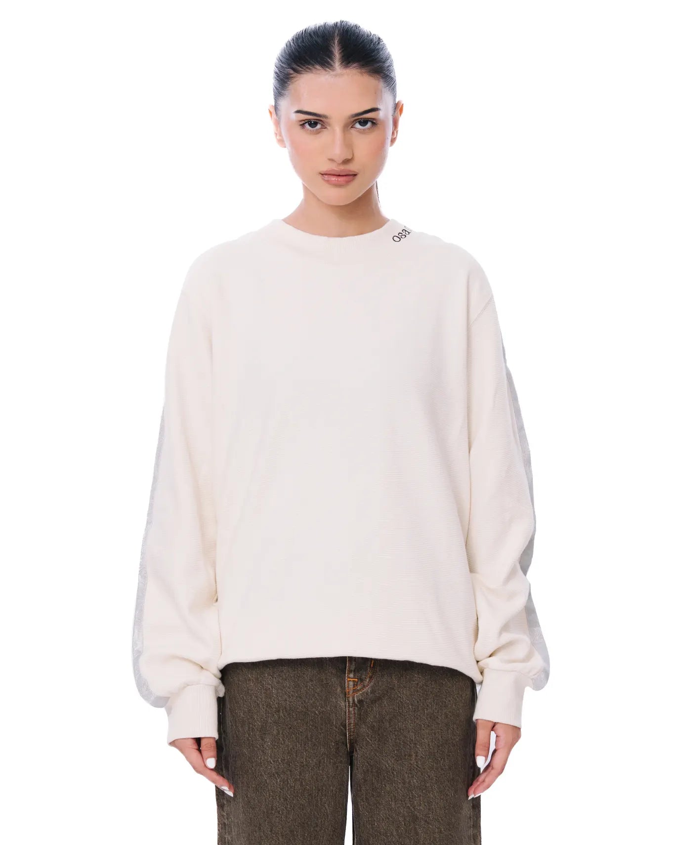 Osami Cream Metallic Accent Jumper