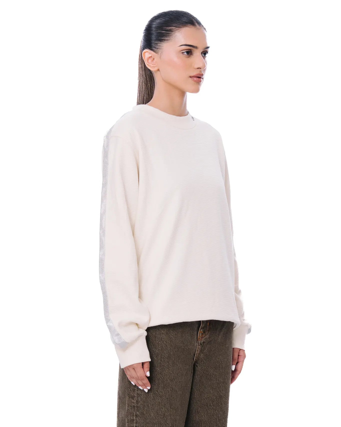 Osami Cream Metallic Accent Jumper