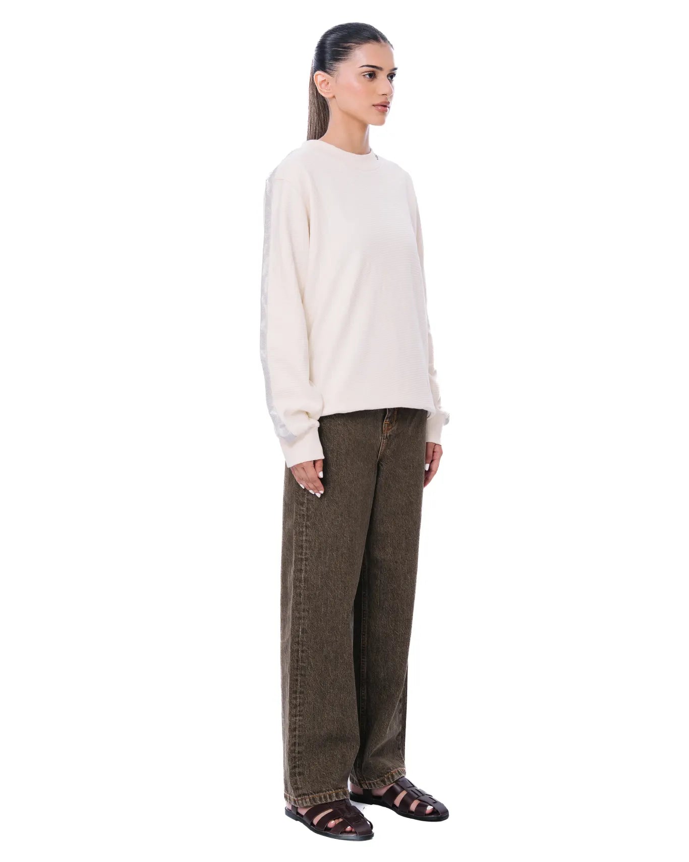 Osami Cream Metallic Accent Jumper
