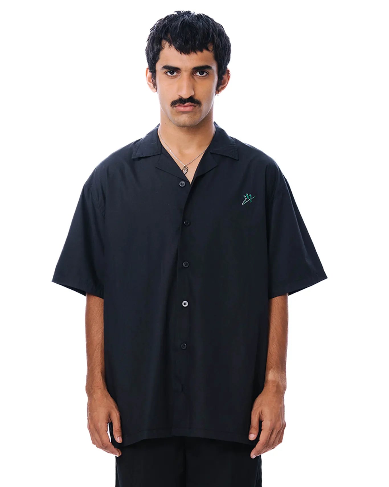 Raa-ay Black Oversized Bowler Shirt