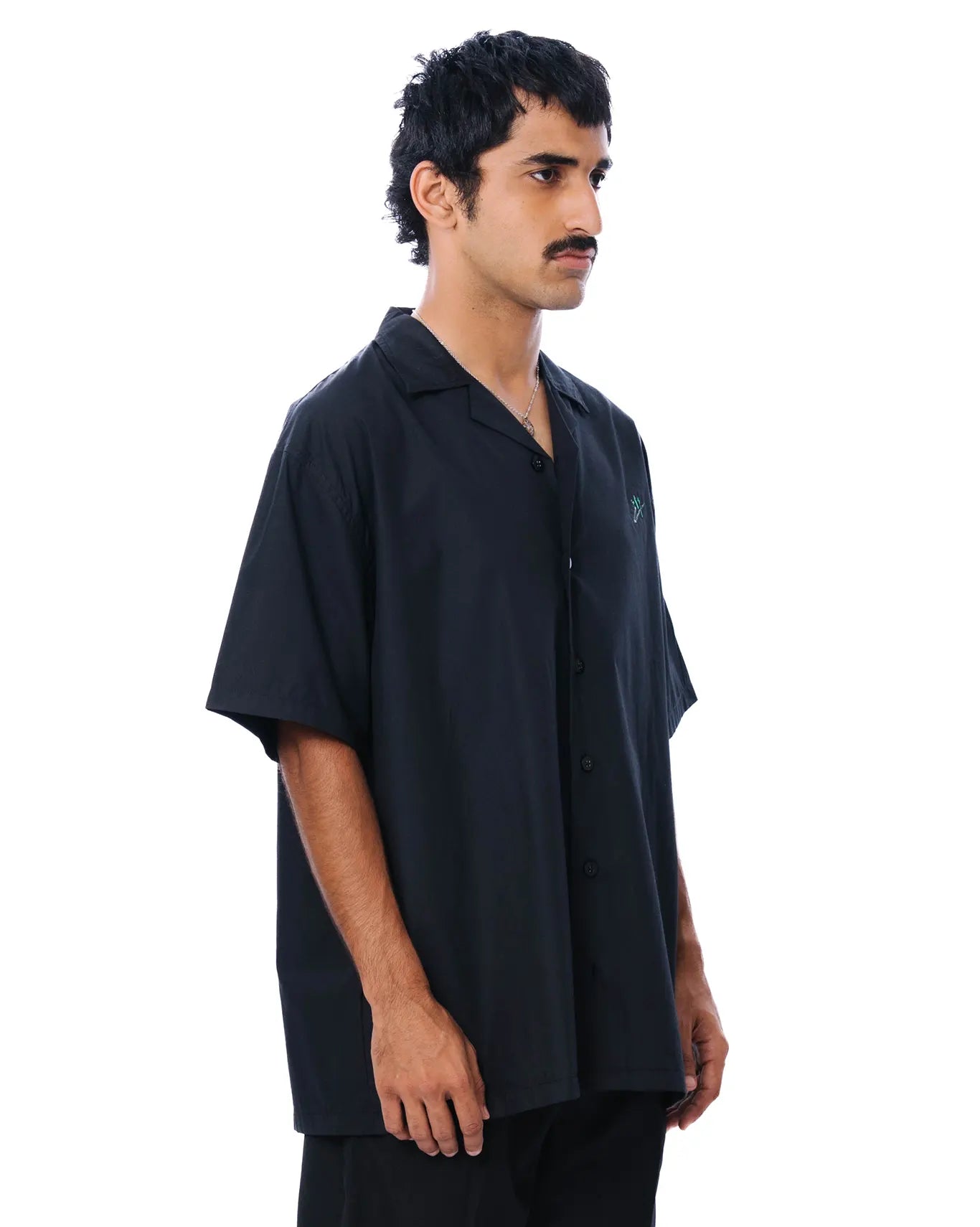 Raa-ay Black Oversized Bowler Shirt