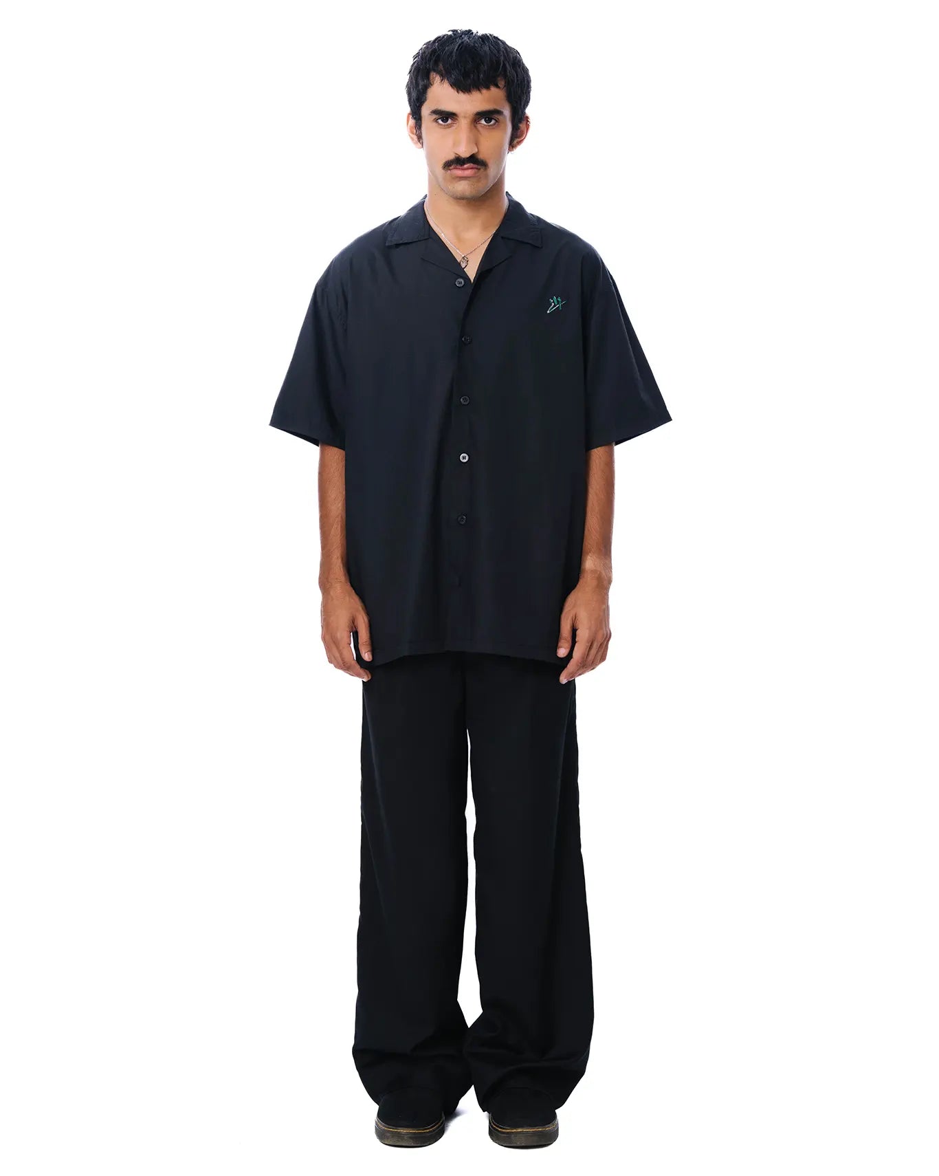 Raa-ay Black Oversized Bowler Shirt