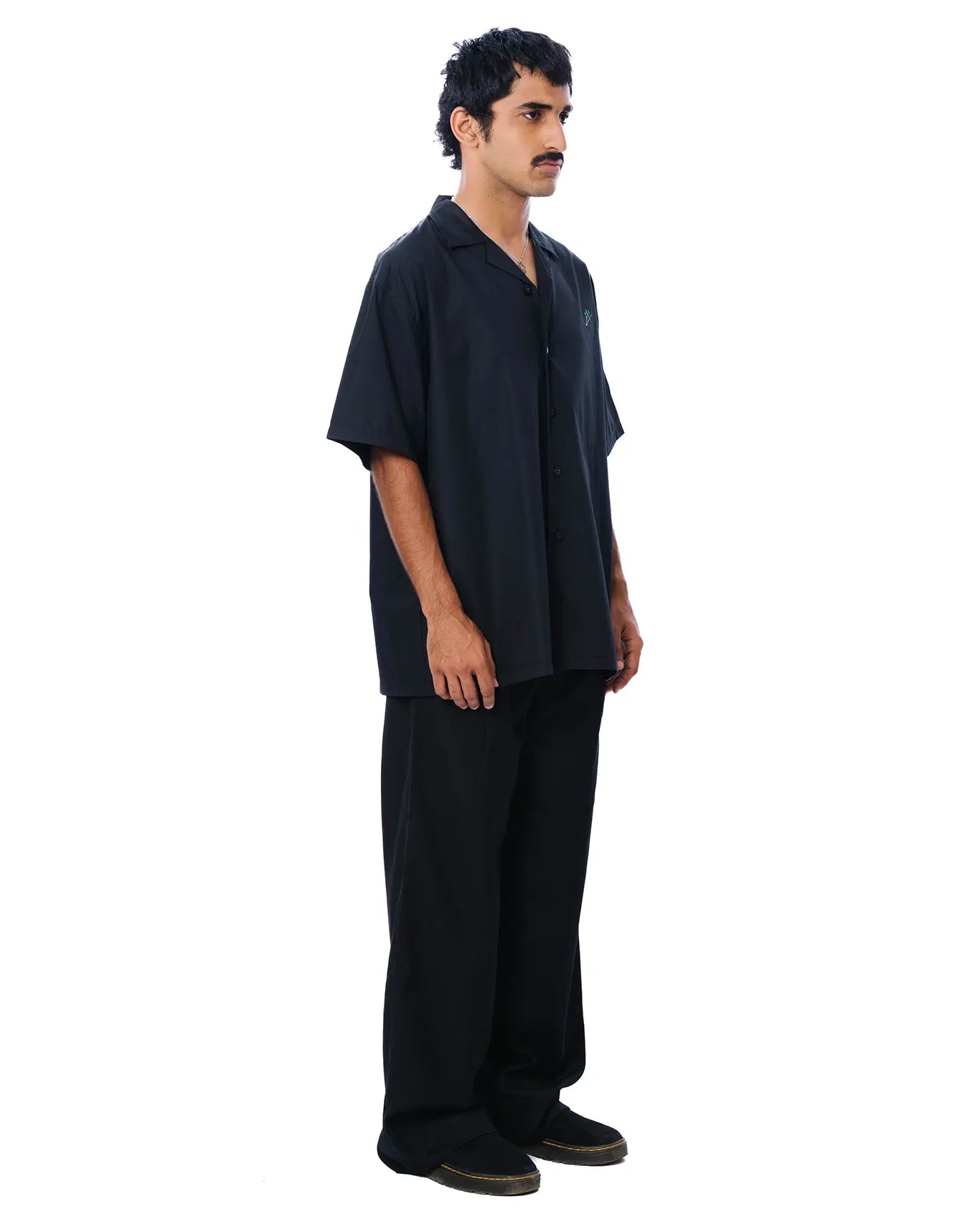 Raa-ay Black Oversized Bowler Shirt