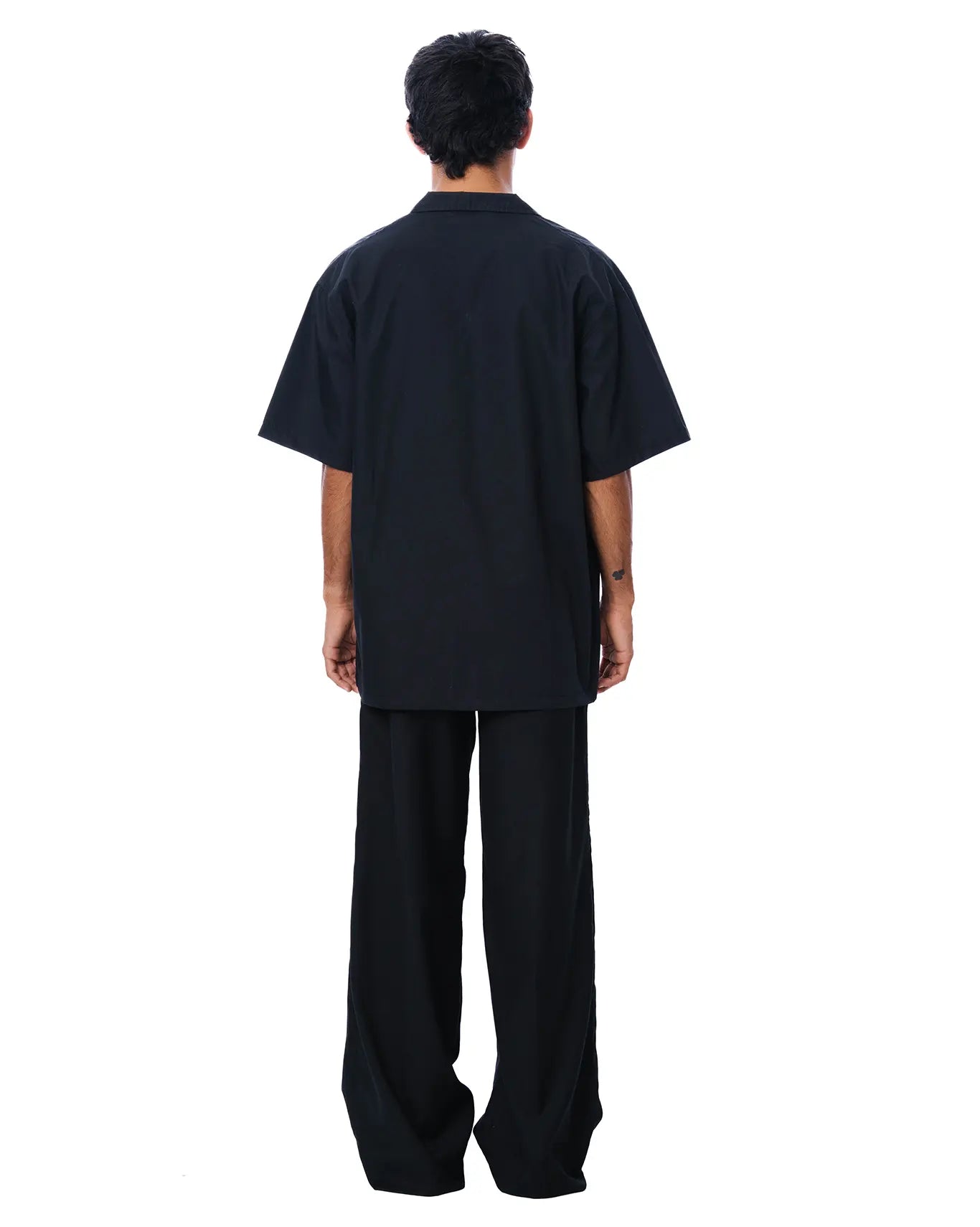 Raa-ay Black Oversized Bowler Shirt