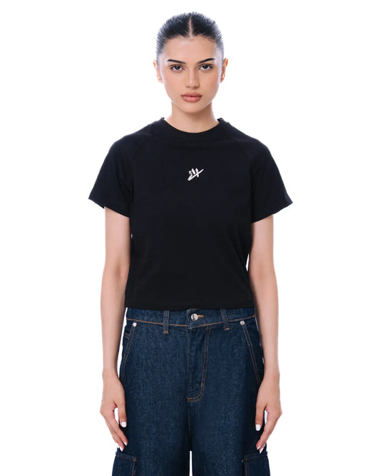 Raa-ay Black Raglan T-Shirt