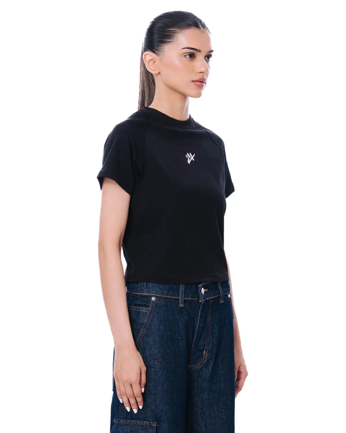 Raa-ay Black Raglan T-Shirt