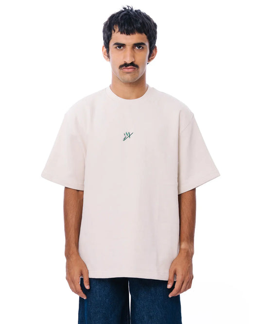 Raa-ay Cream Oversized T-Shirt