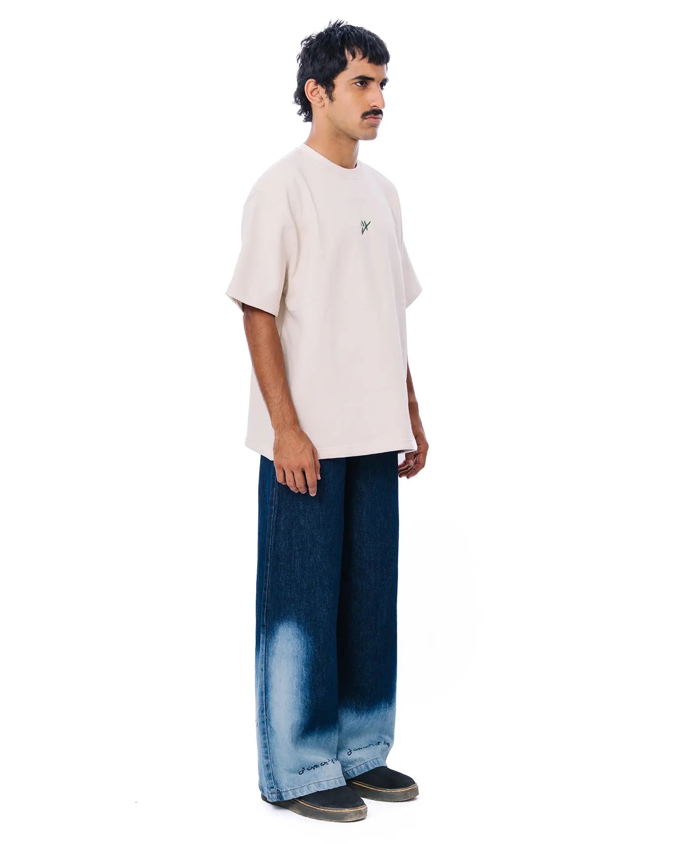 Raa-ay Cream Oversized T-Shirt