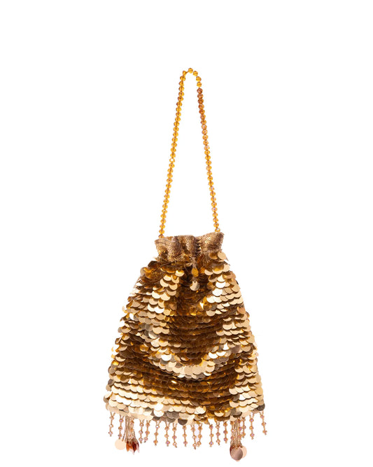 Sitarey Glittery Gold Potli Cult Khi Bags