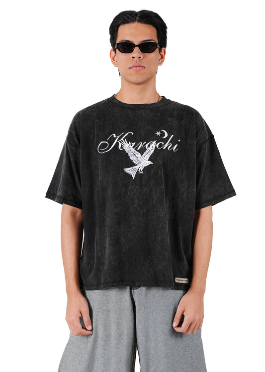 Charcoal Cropped T-Shirt - Karachi