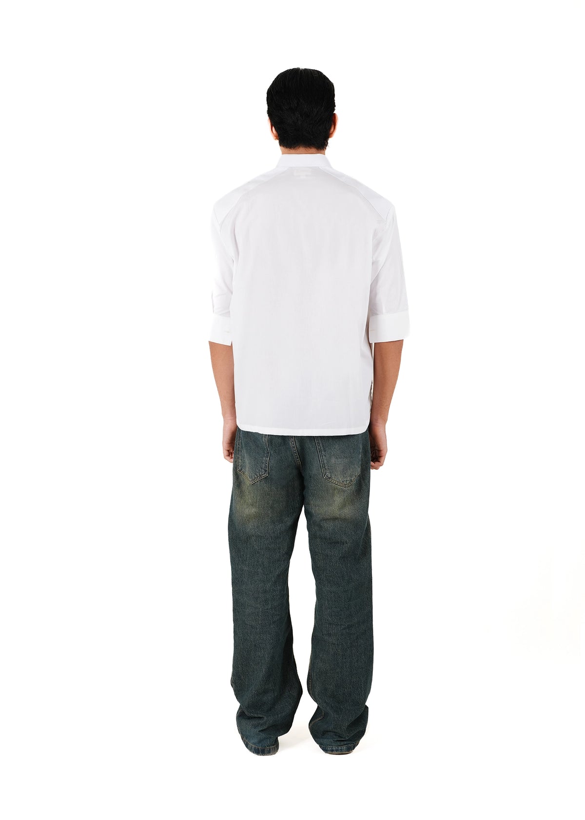 Collected XX White White Baloch Motif Boxy Shirt - CULT