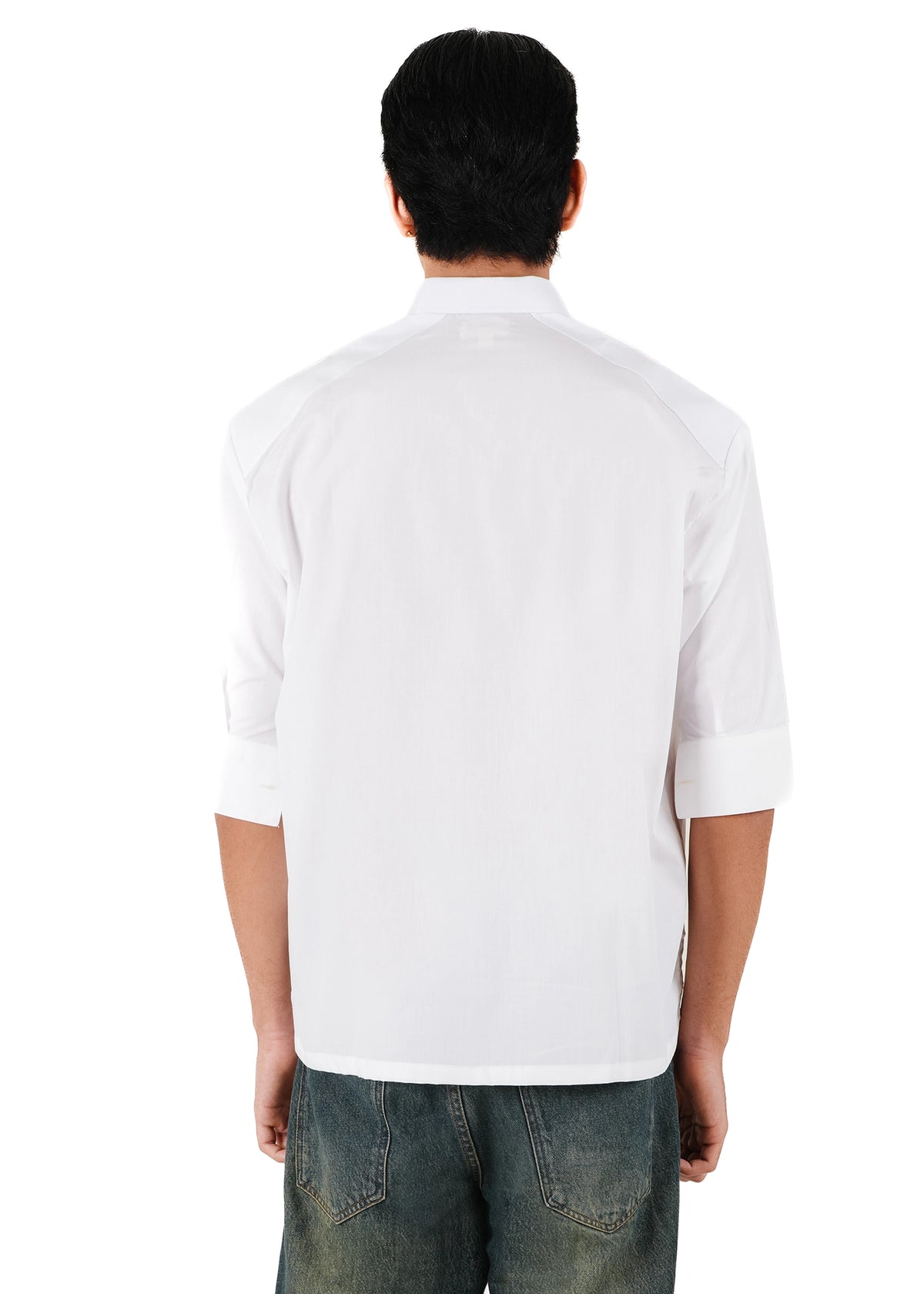 Collected XX White White Baloch Motif Boxy Shirt - CULT - haider