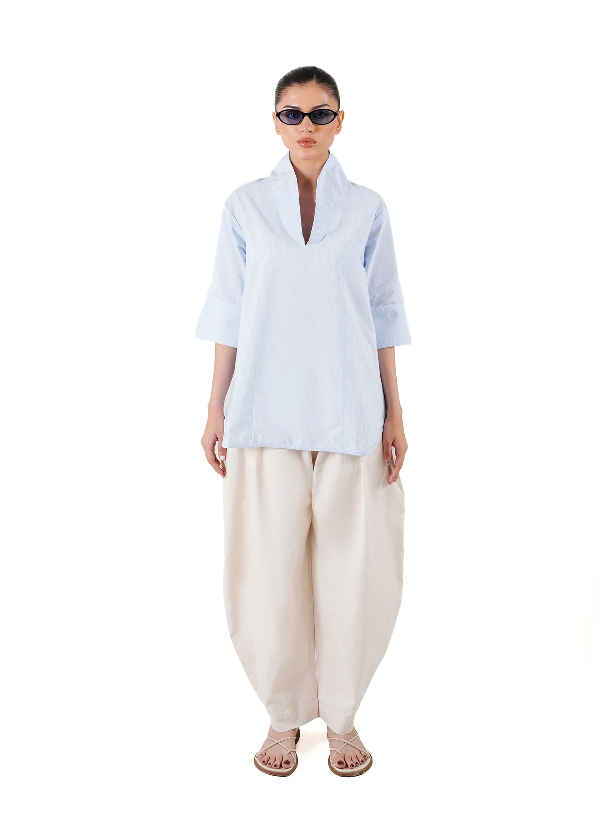 Baro Studio Blue Blue High Collar Shirt - CULT