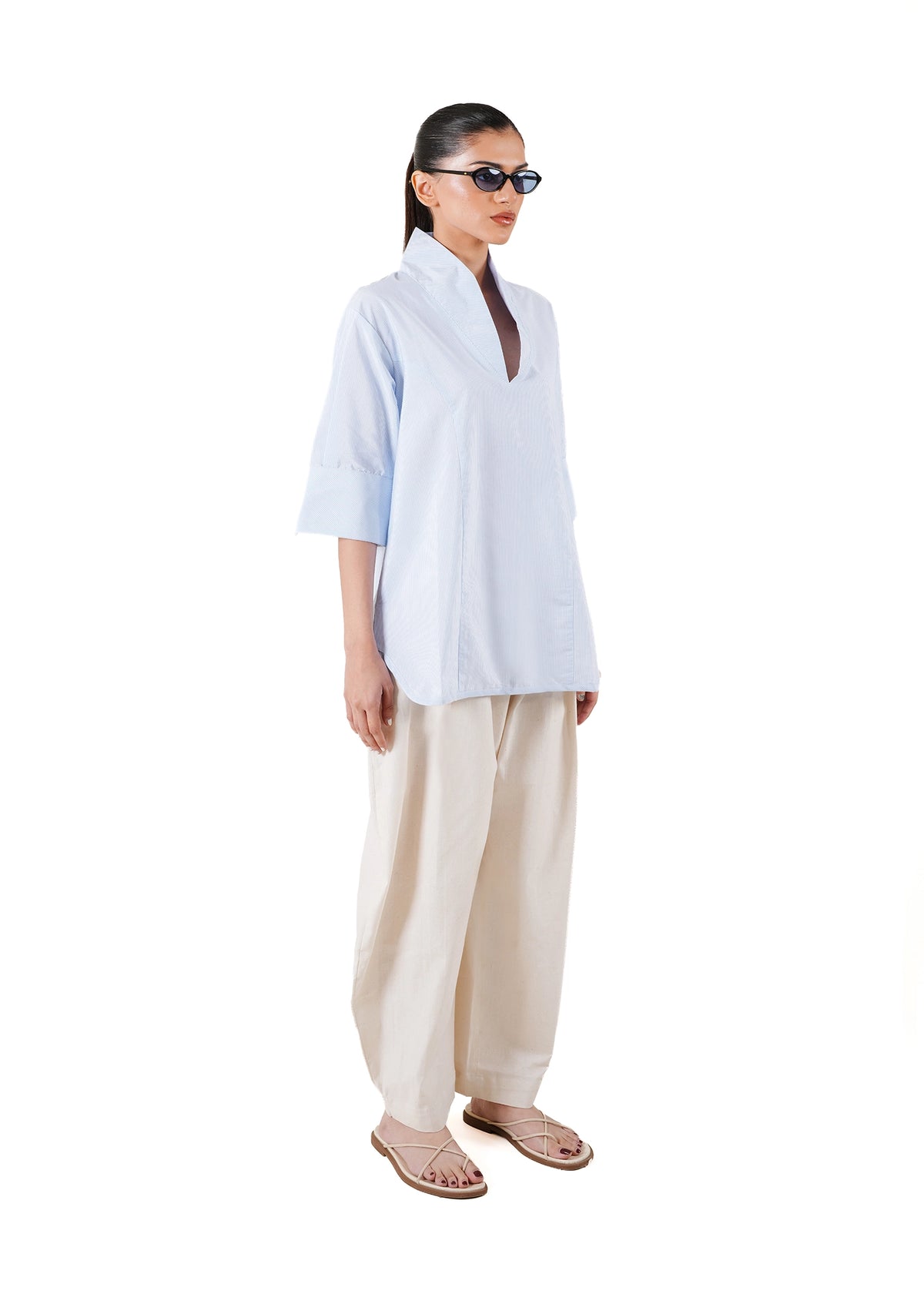 Baro Studio Blue Blue High Collar Shirt - CULT