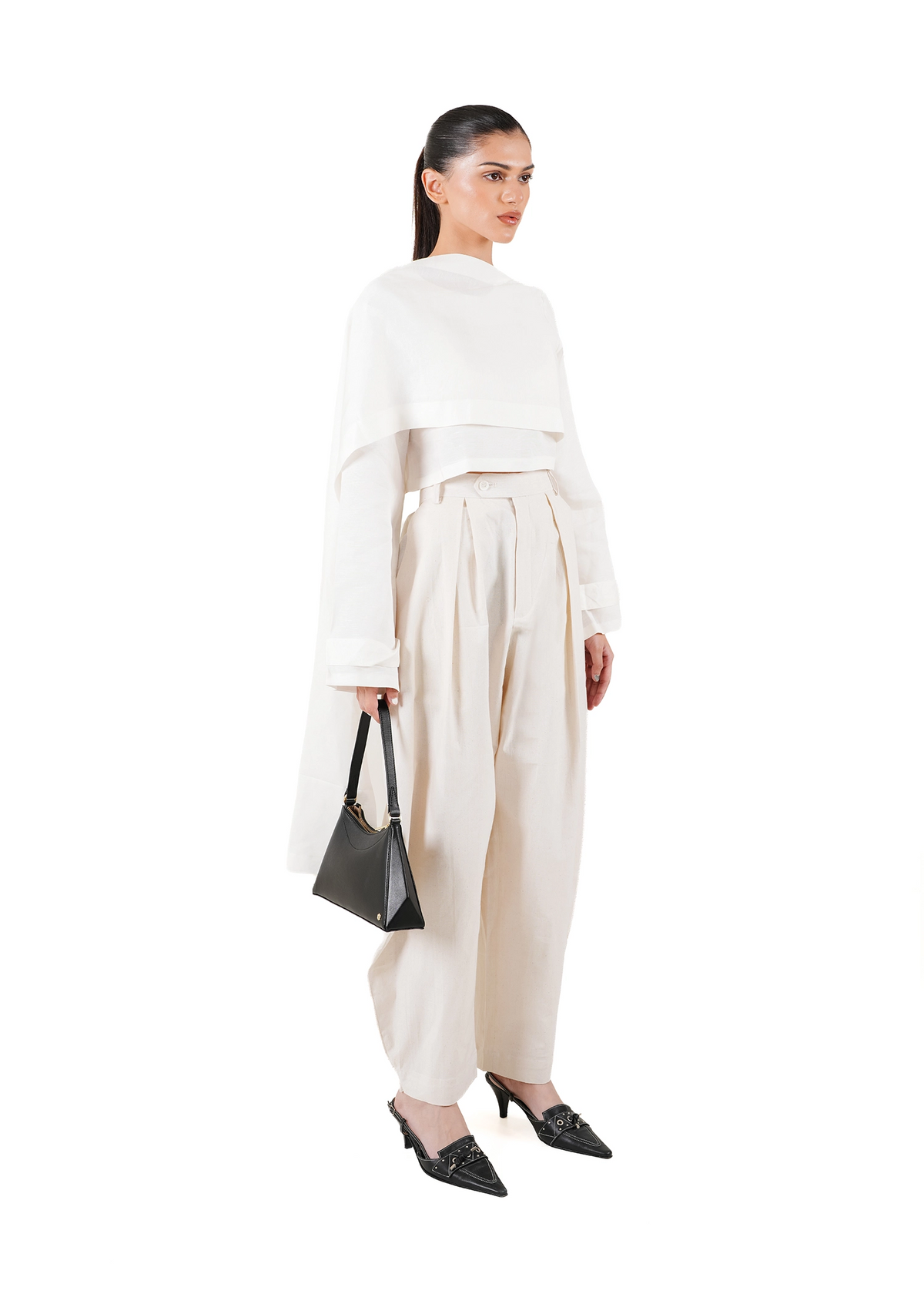 Ishq-e-Amore White The White Slow Burn Shawl Top - CULT - haider