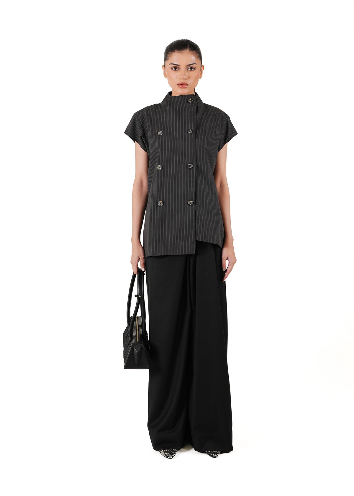 Baro Studio Pinstripe Pinstripe Hostess Top - CULT - haider