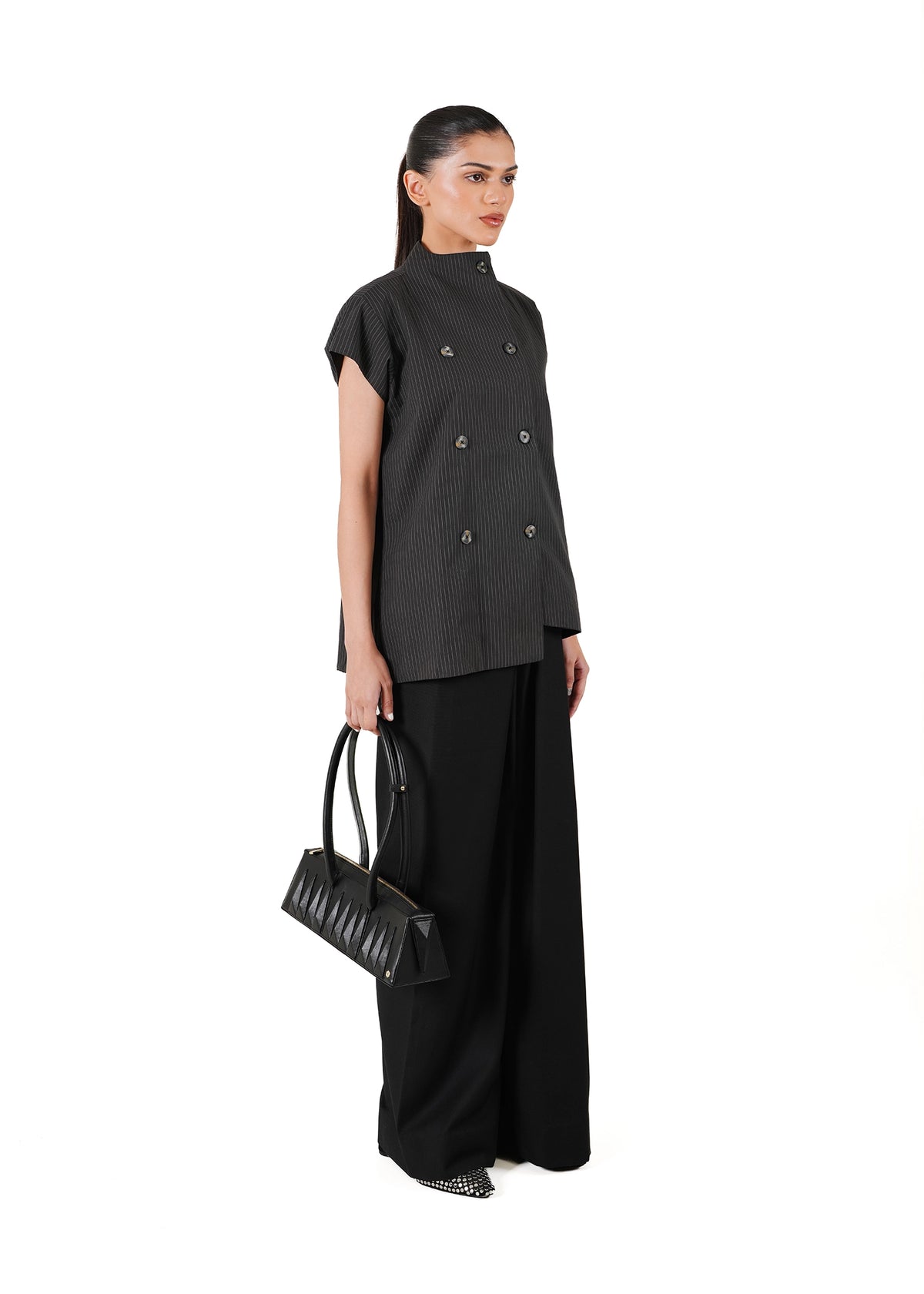 Baro Studio Pinstripe Pinstripe Hostess Top - CULT - haider