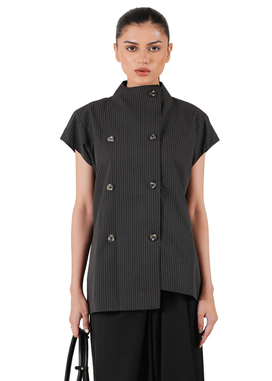 Pinstripe Hostess Top