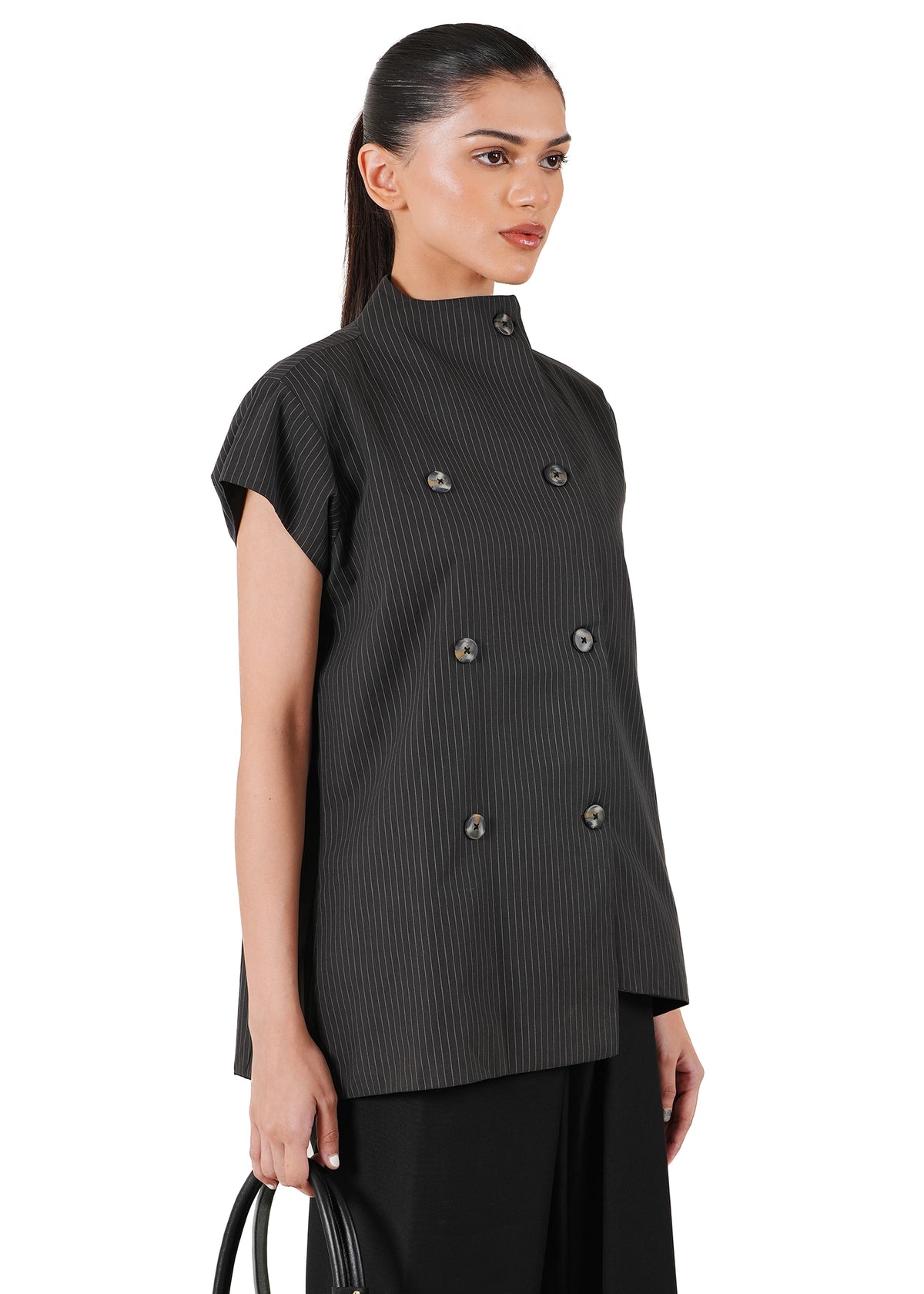 Baro Studio Pinstripe Pinstripe Hostess Top - CULT