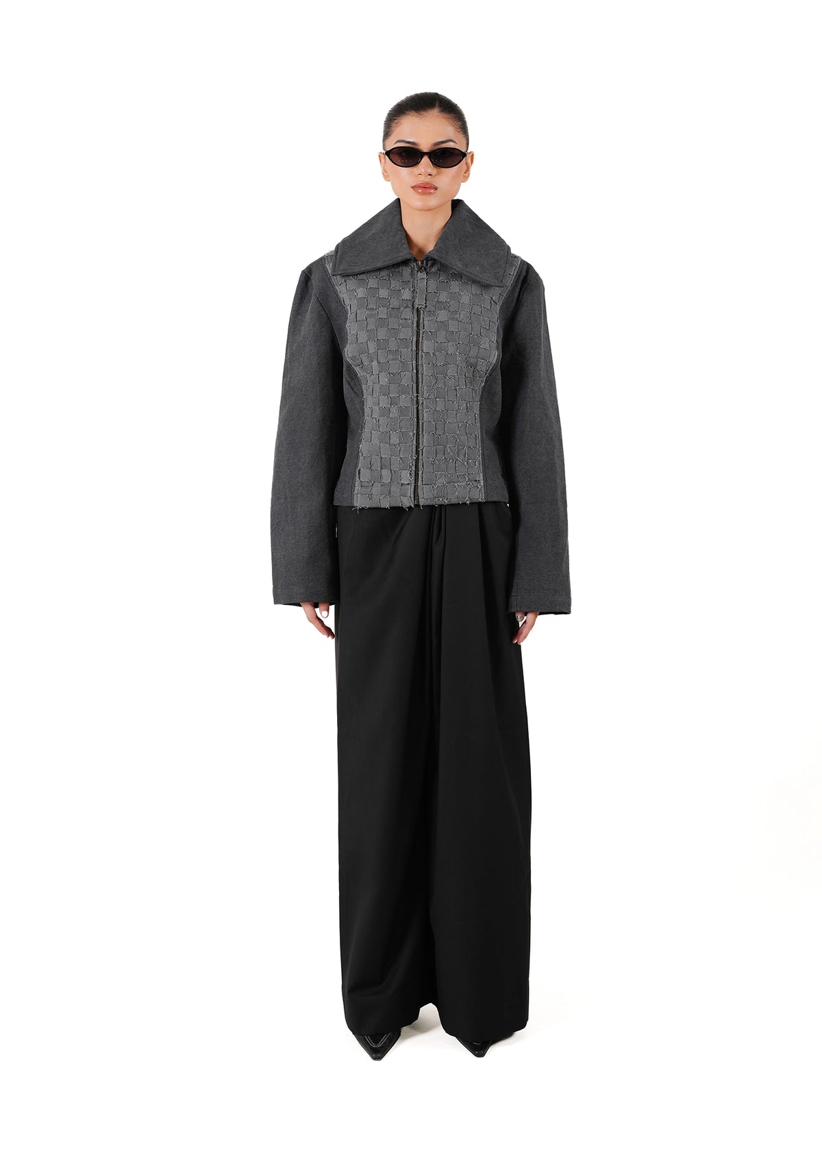 Dreams of Arthur Grey Petite Braided Denim Jacket - CULT