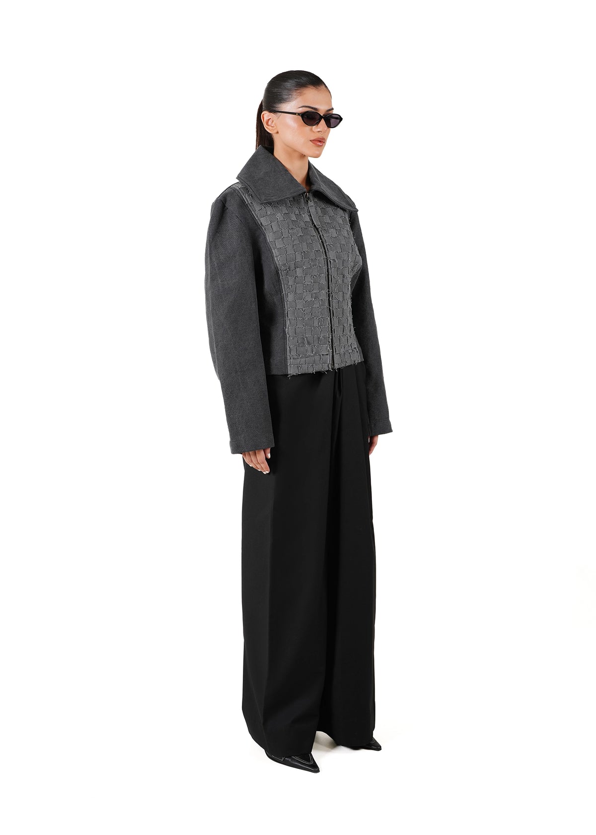 Dreams of Arthur Grey Petite Braided Denim Jacket - CULT - haider