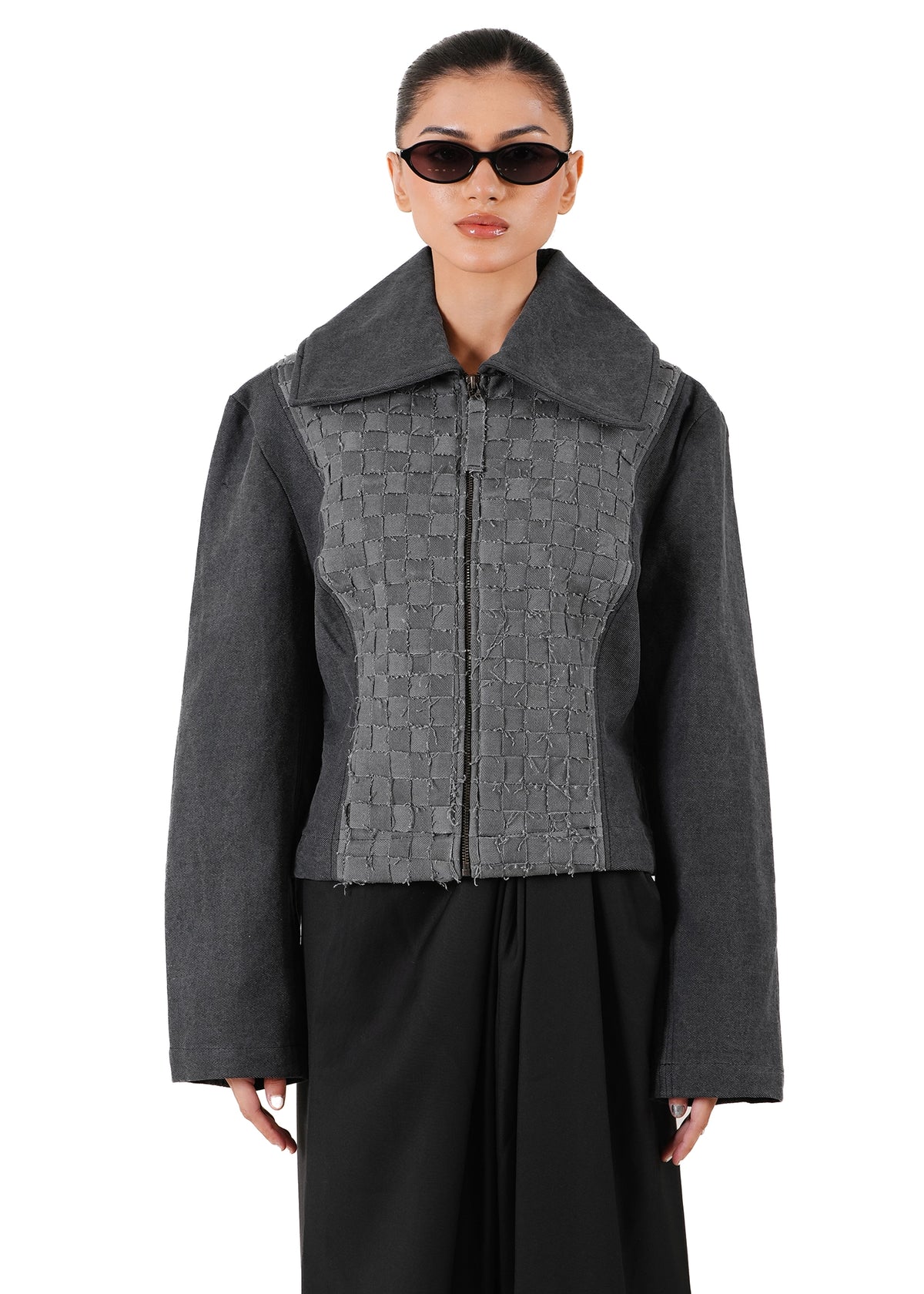 Dreams of Arthur Grey Petite Braided Denim Jacket - CULT - haider