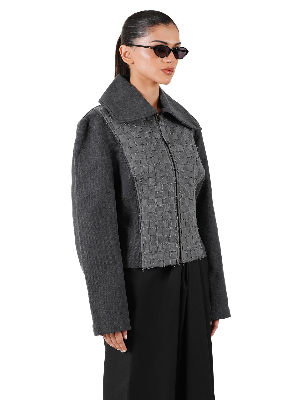 Dreams of Arthur Grey Petite Braided Denim Jacket - CULT - haider