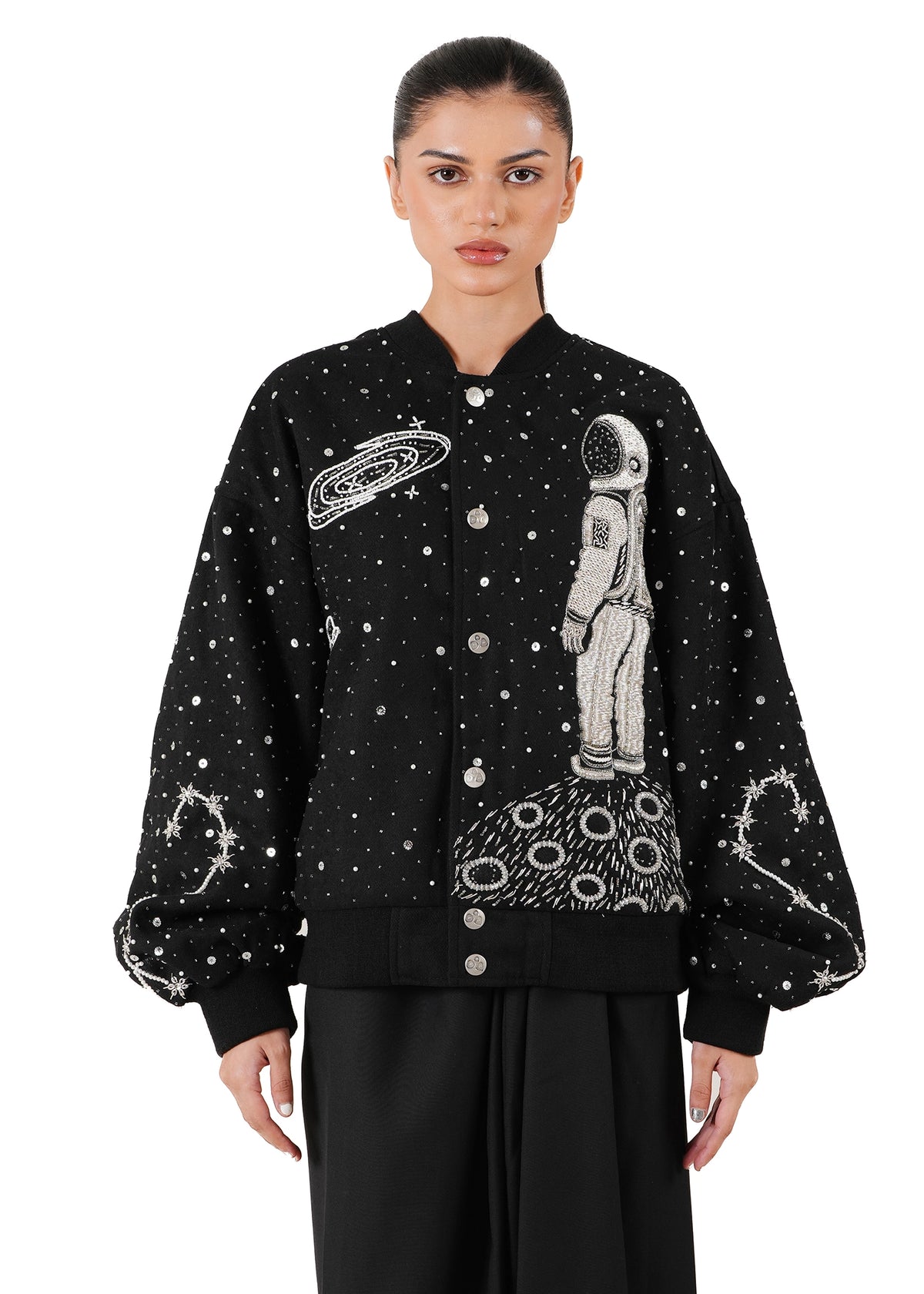 Dreams of Arthur Black Black Spaceman Bomber Jacket - CULT - haider