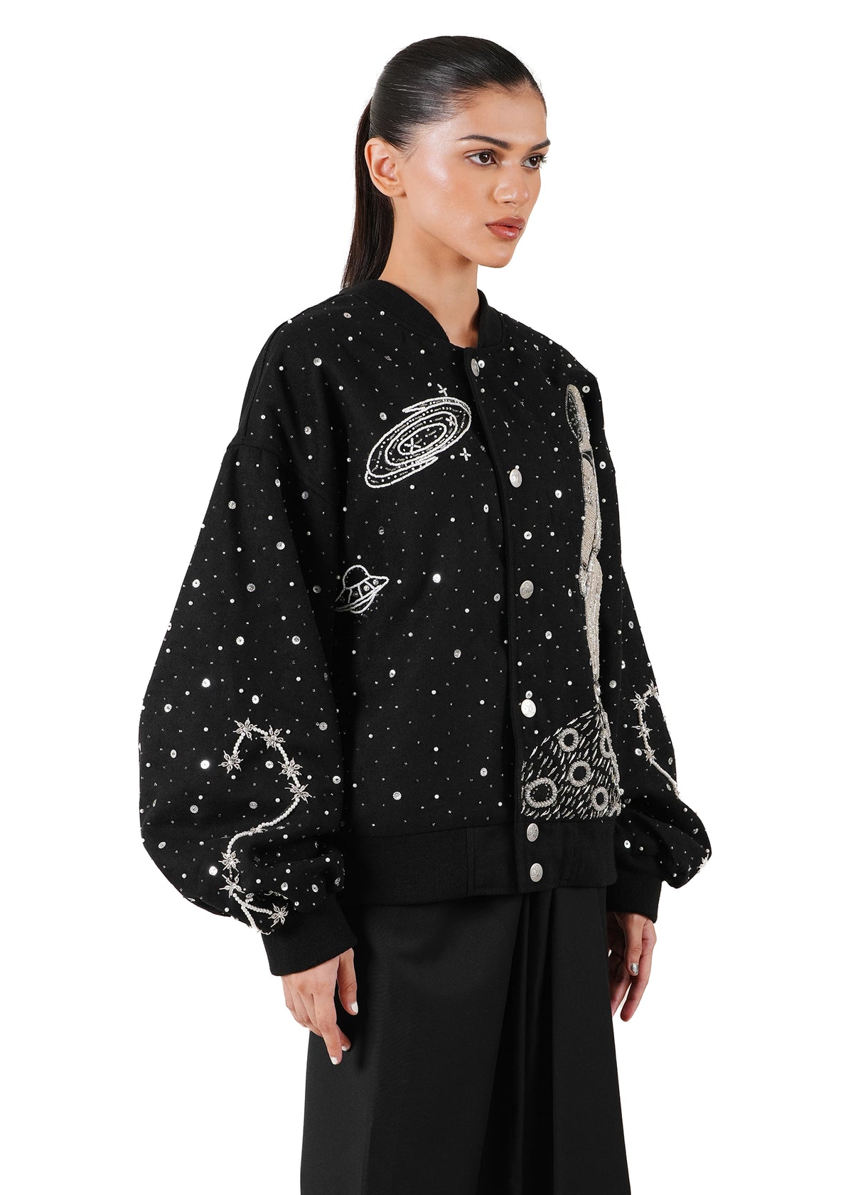 Dreams of Arthur Black Black Spaceman Bomber Jacket - CULT