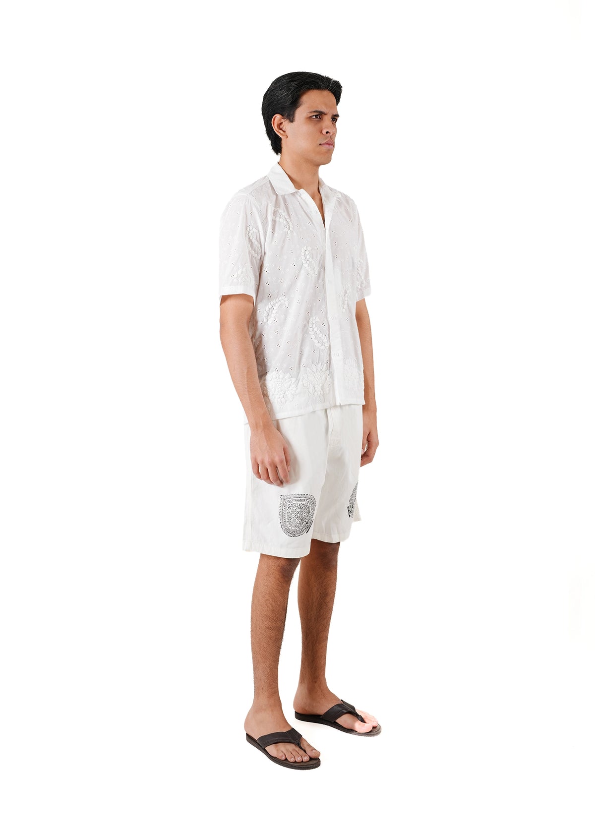Another Sect White White Raha Hand Appliqued Shirt - CULT