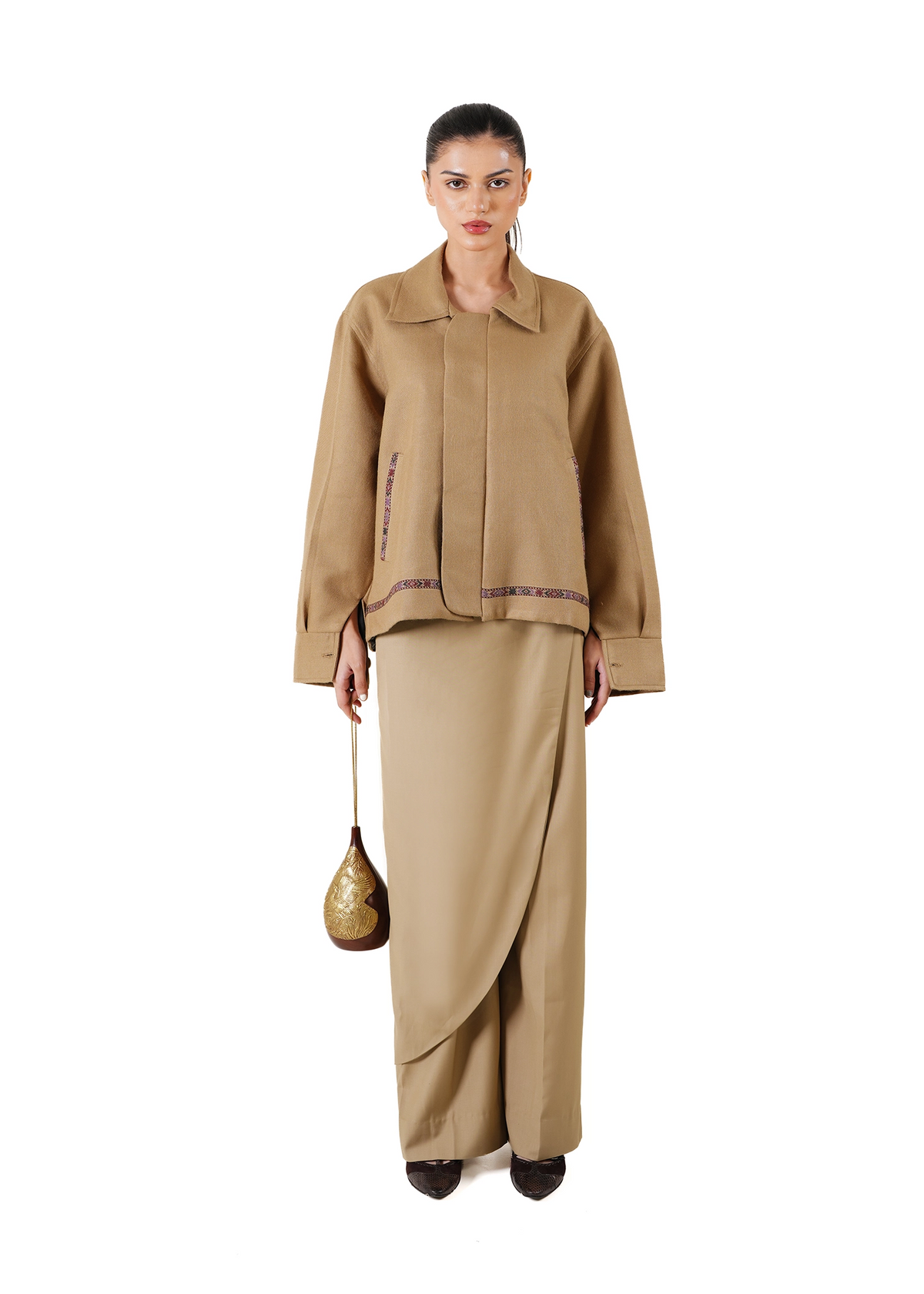 Collected XX Camel Prince Pashmina Jacket - CULT